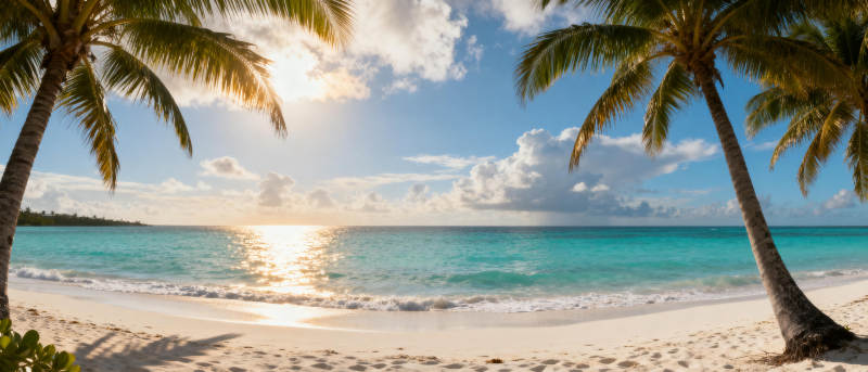 热带海滩日出美景图片