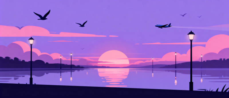 紫霞湖畔夜景图片