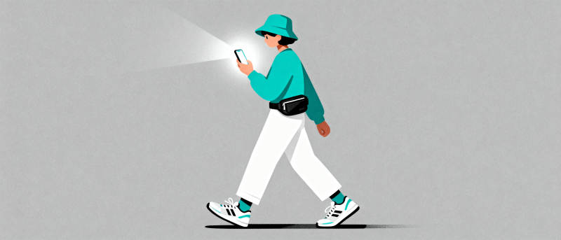 边走边看手机图片