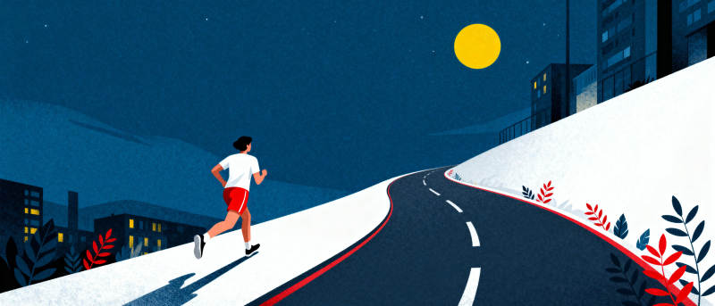 夜跑城市路图片