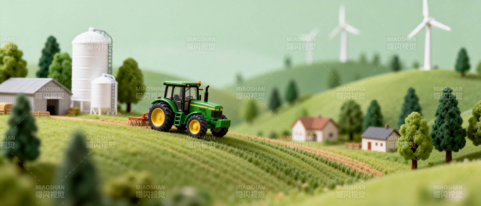 田园风光 拖拉机耕作图片