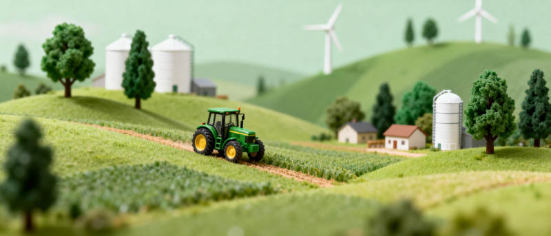 田园风光与拖拉机图片