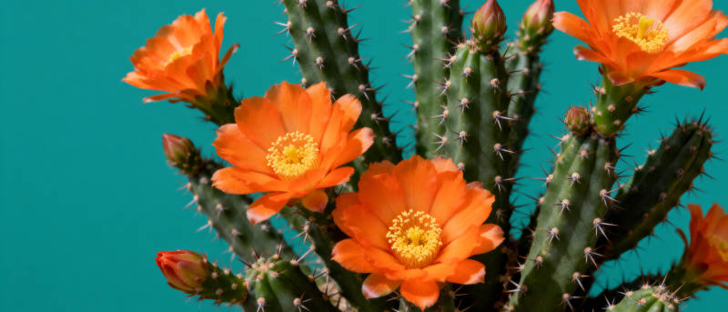 橙花仙人掌绽放图片
