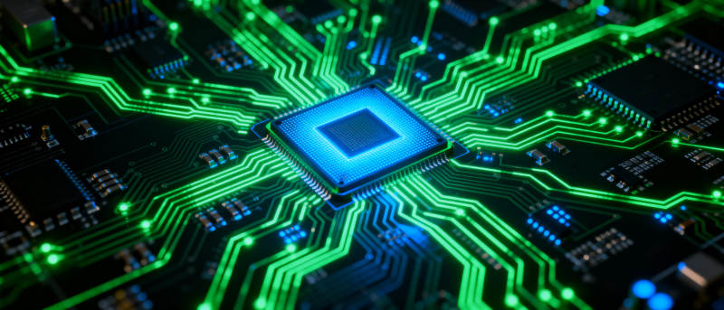 芯片电路发光图图片