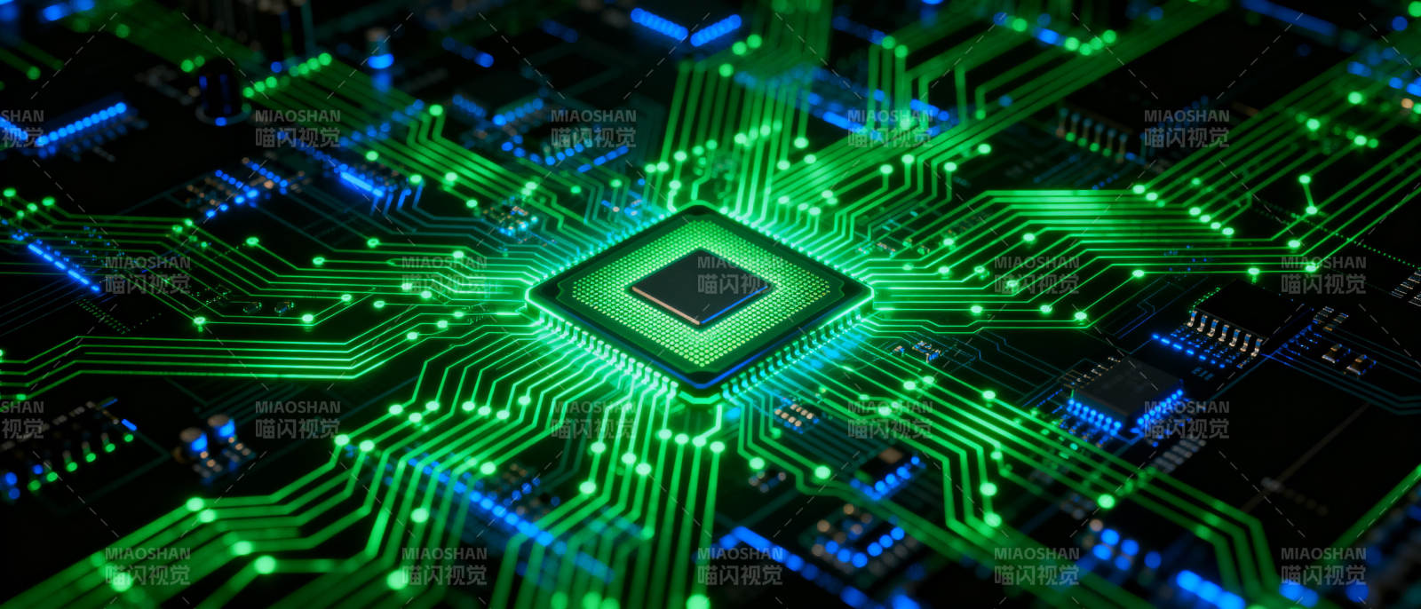 芯片电路发光图图片