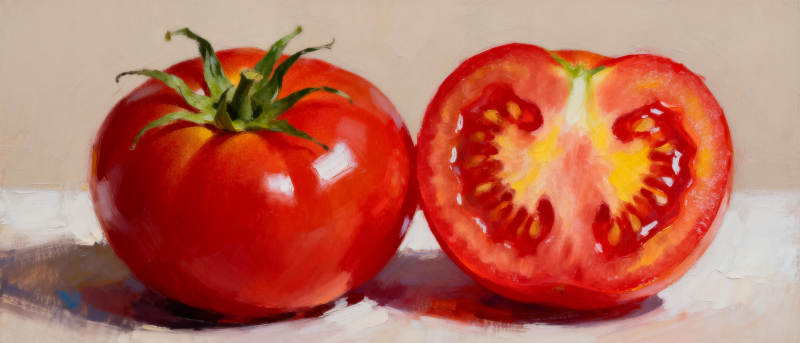 番茄静物画图片