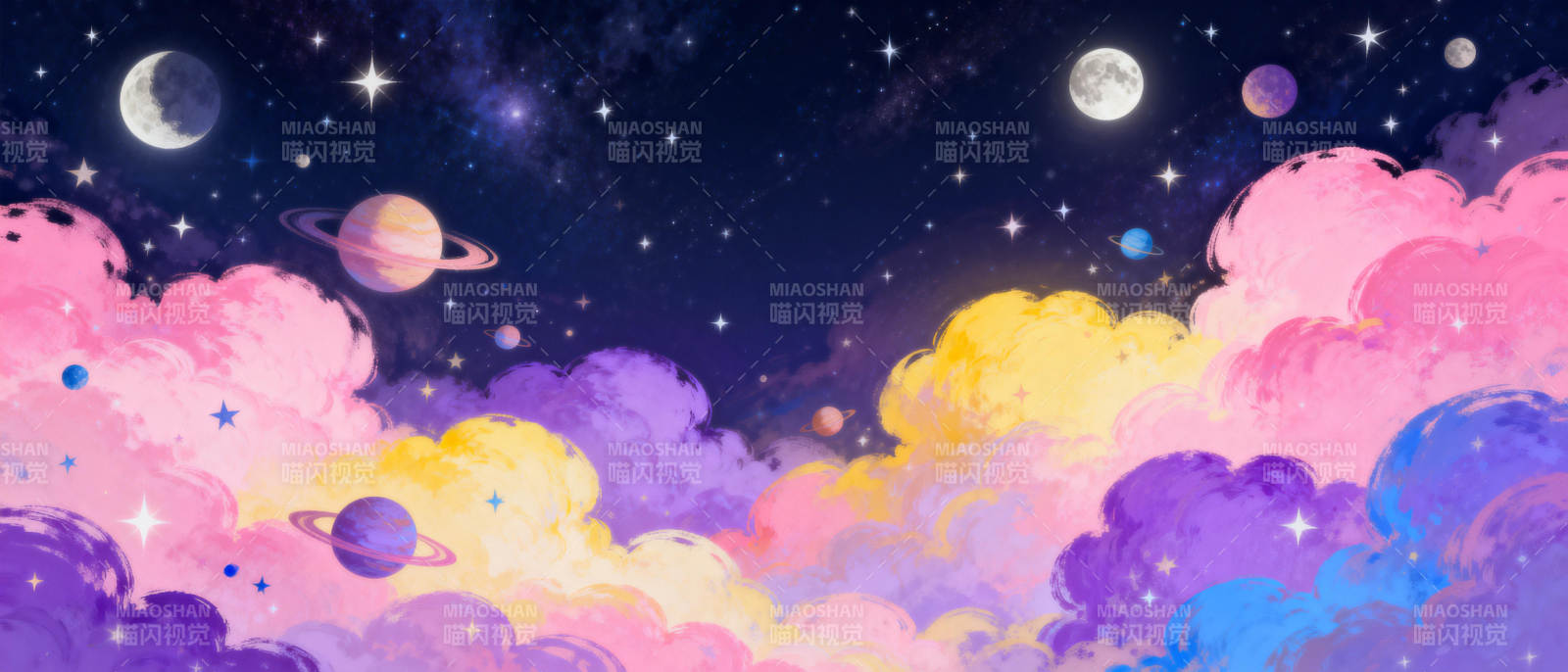 梦幻星云夜空图片