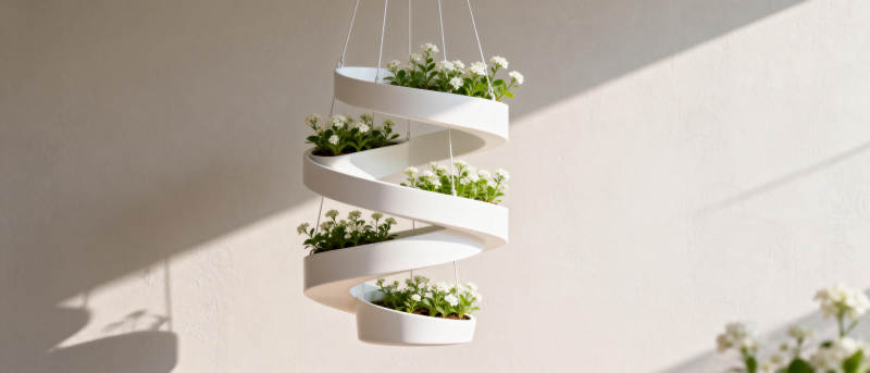 螺旋花盆悬挂装饰图片