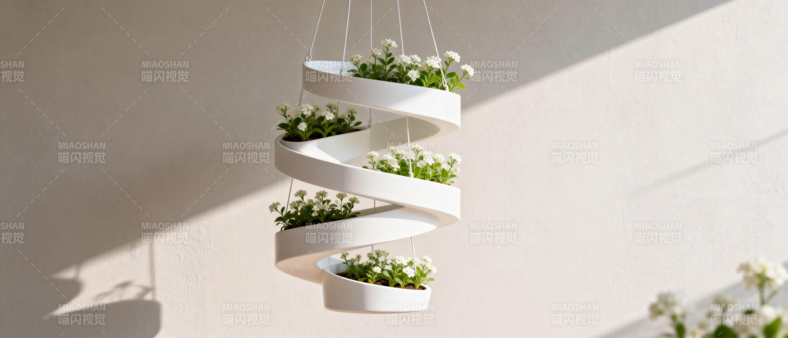 螺旋花盆悬挂装饰图片