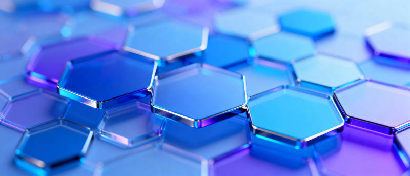 蓝色六边形晶格图片