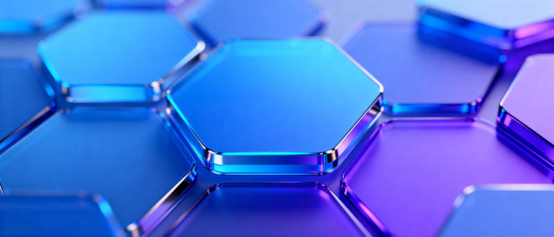 蓝色六边形晶格图片