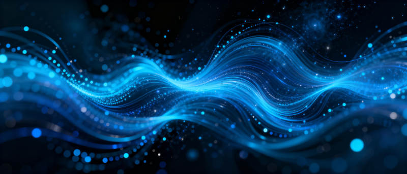 蓝色光波流动图片