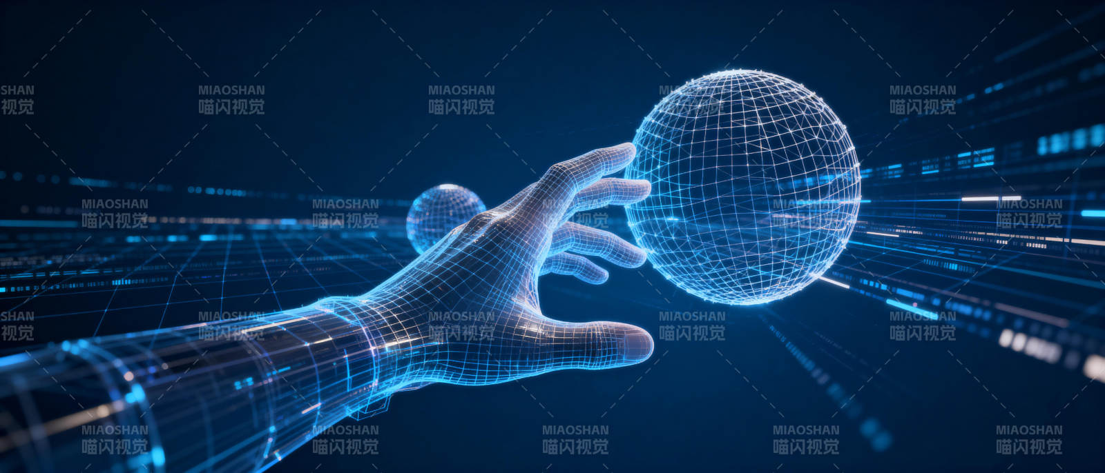 数字之手触碰未来图片