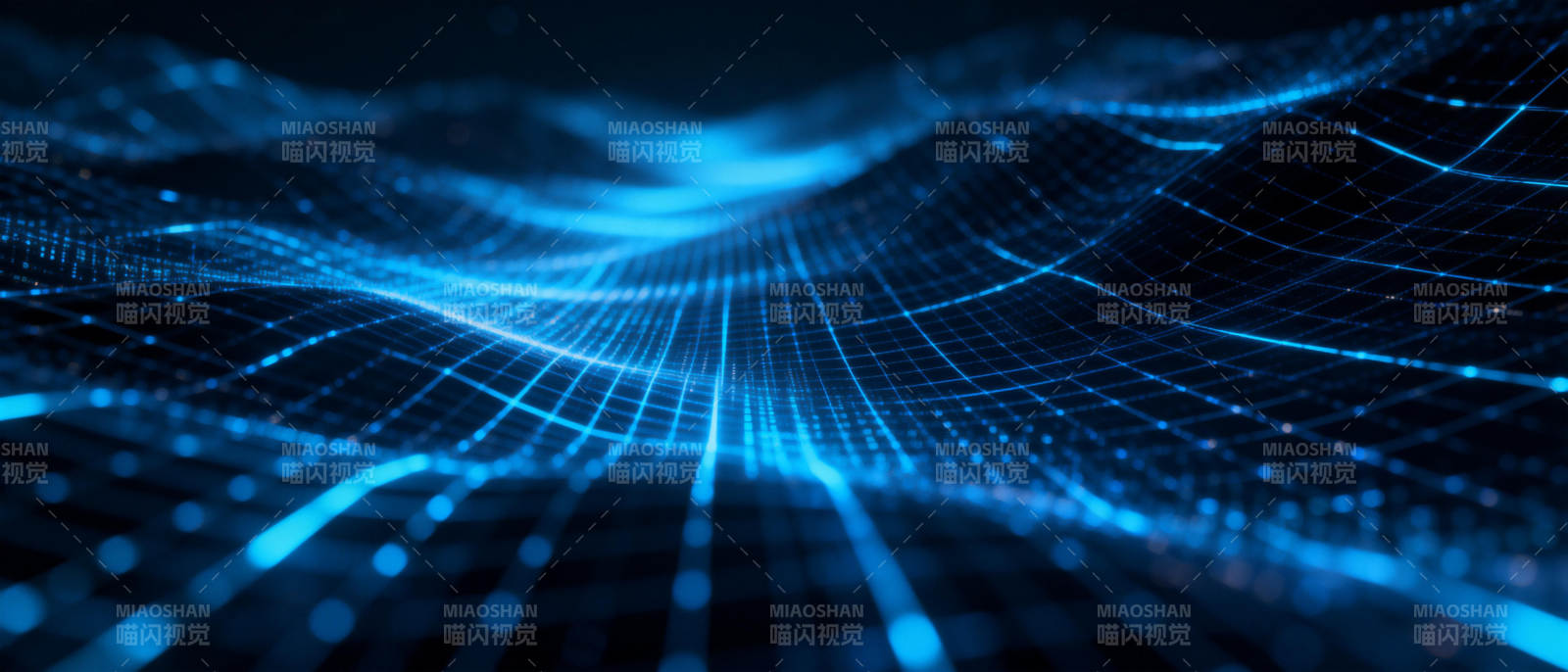 蓝色科技波浪图片