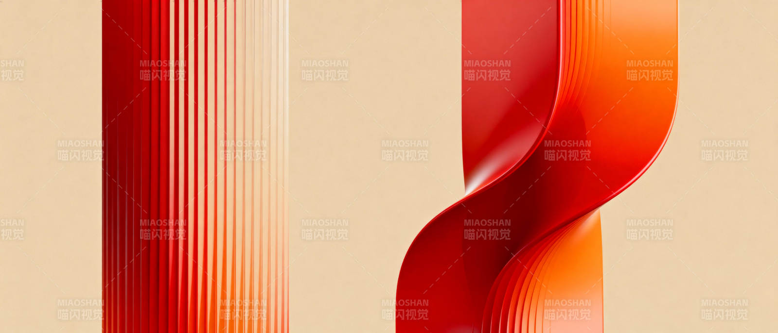 红色曲线艺术图片