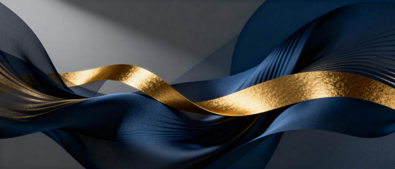 蓝金交织的优雅流动图片