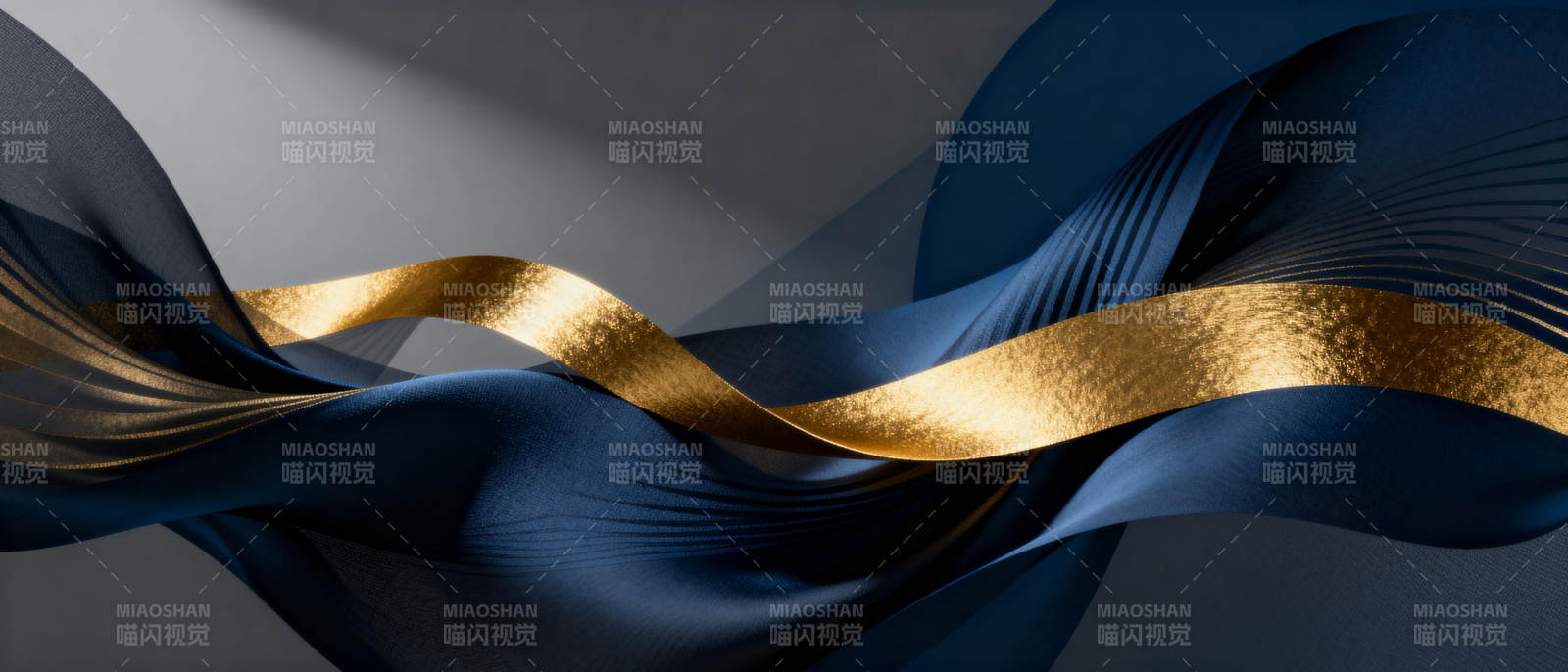 蓝金交织的优雅流动图片