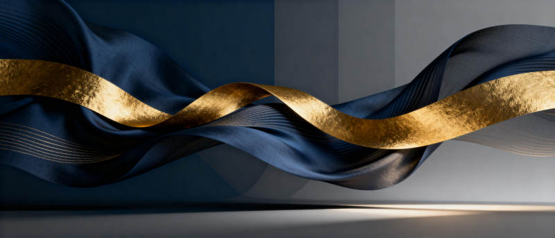 金丝蓝绸飘逸图片