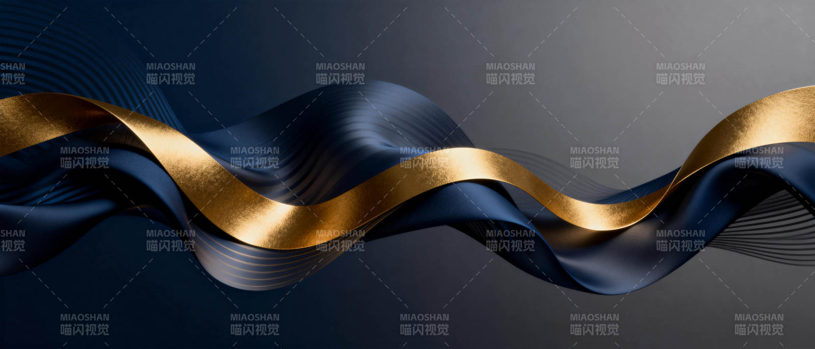 金蓝波浪艺术图片