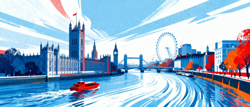 伦敦泰晤士河畔图片