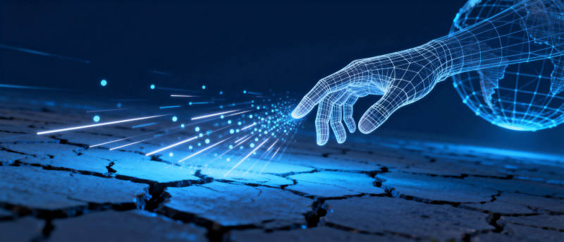 数字之手触碰未来图片