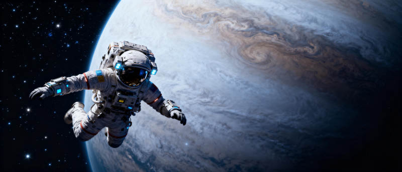 宇航员太空漫游图片