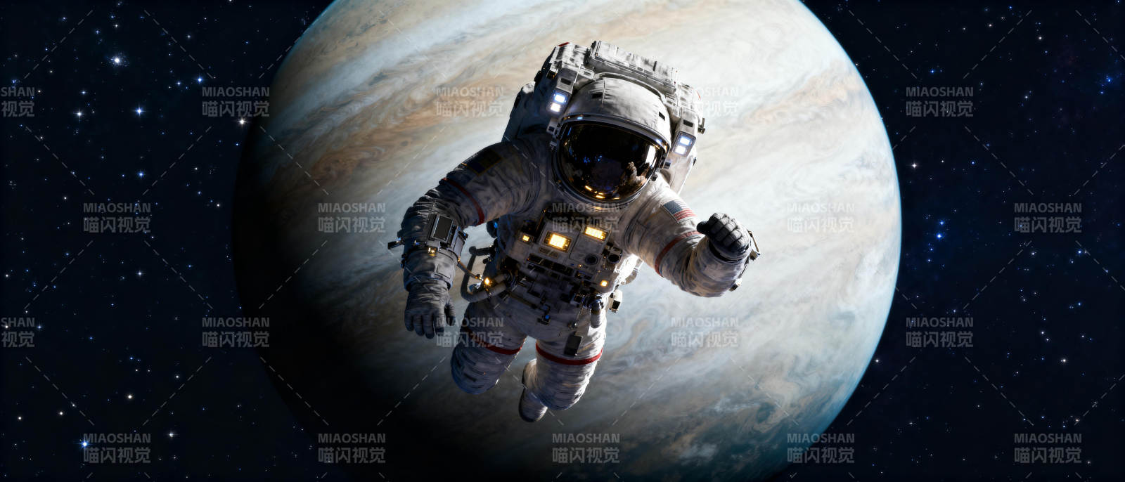 宇航员太空漫游图片