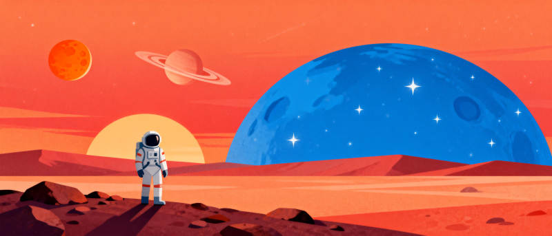 火星上的宇航员图片