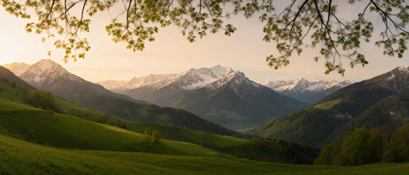 山间晨曦美景图片