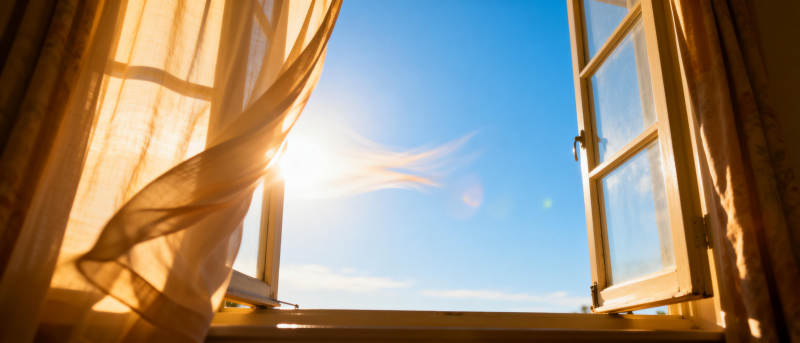 阳光洒进窗台图片