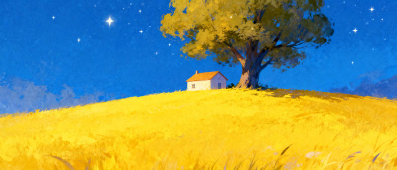 星空下的小屋图片