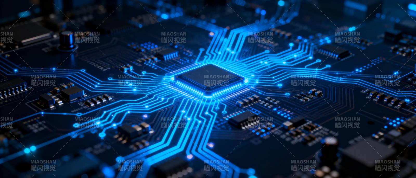 芯片电路发光图图片