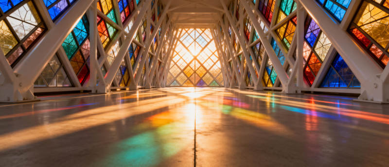 彩窗光影走廊图片