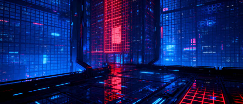 赛博都市夜景图片