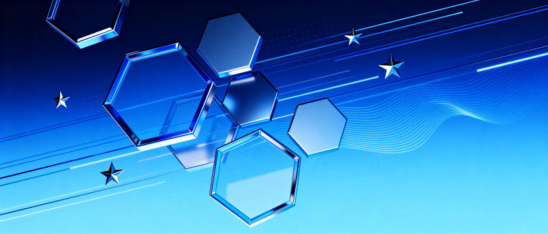 蓝色几何科技感图片