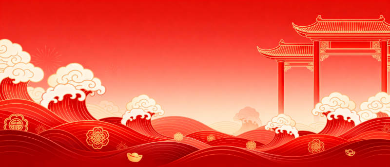 红韵祥云迎春来图片