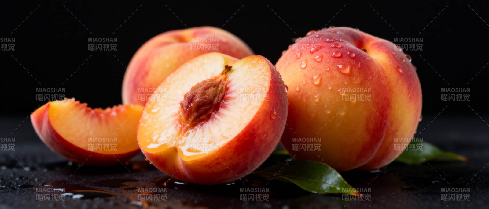 鲜嫩多汁的桃子图片