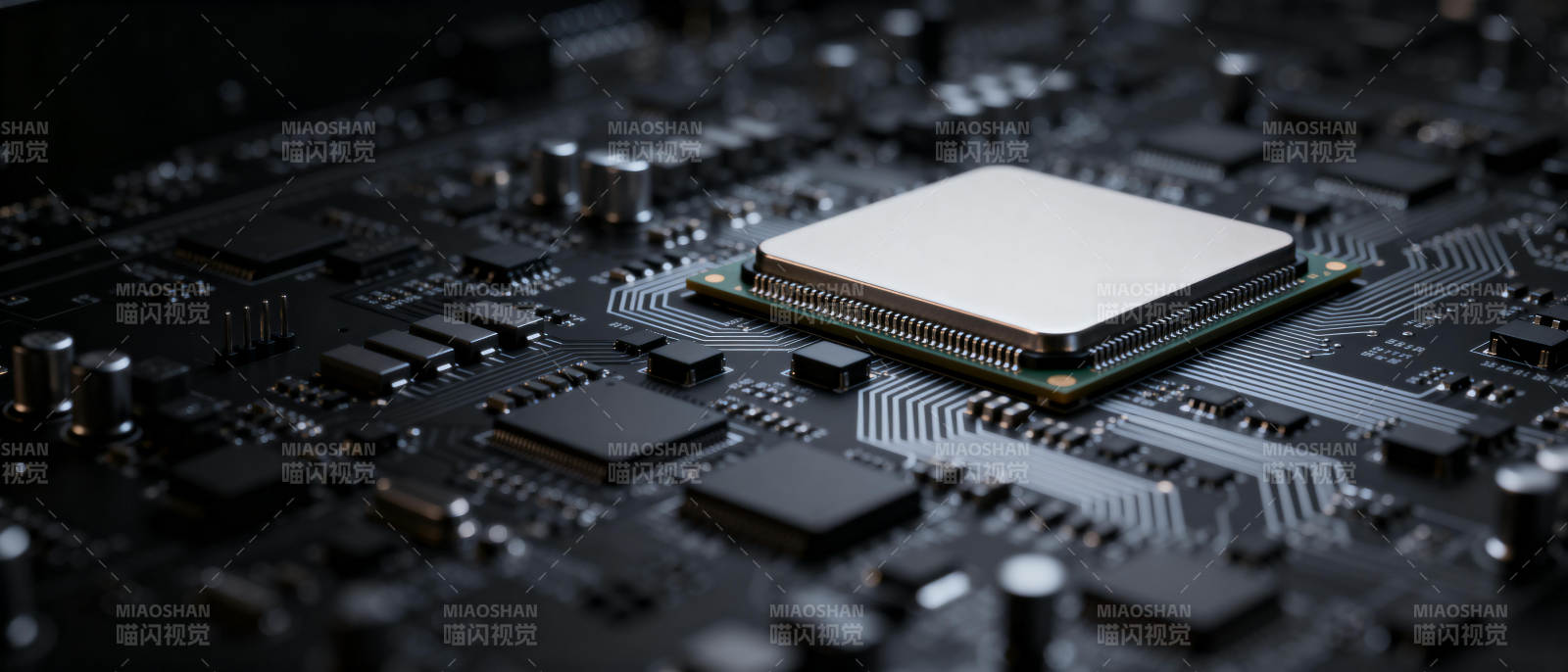 芯片电路特写图片