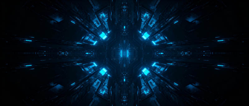 蓝色星芒隧道图片