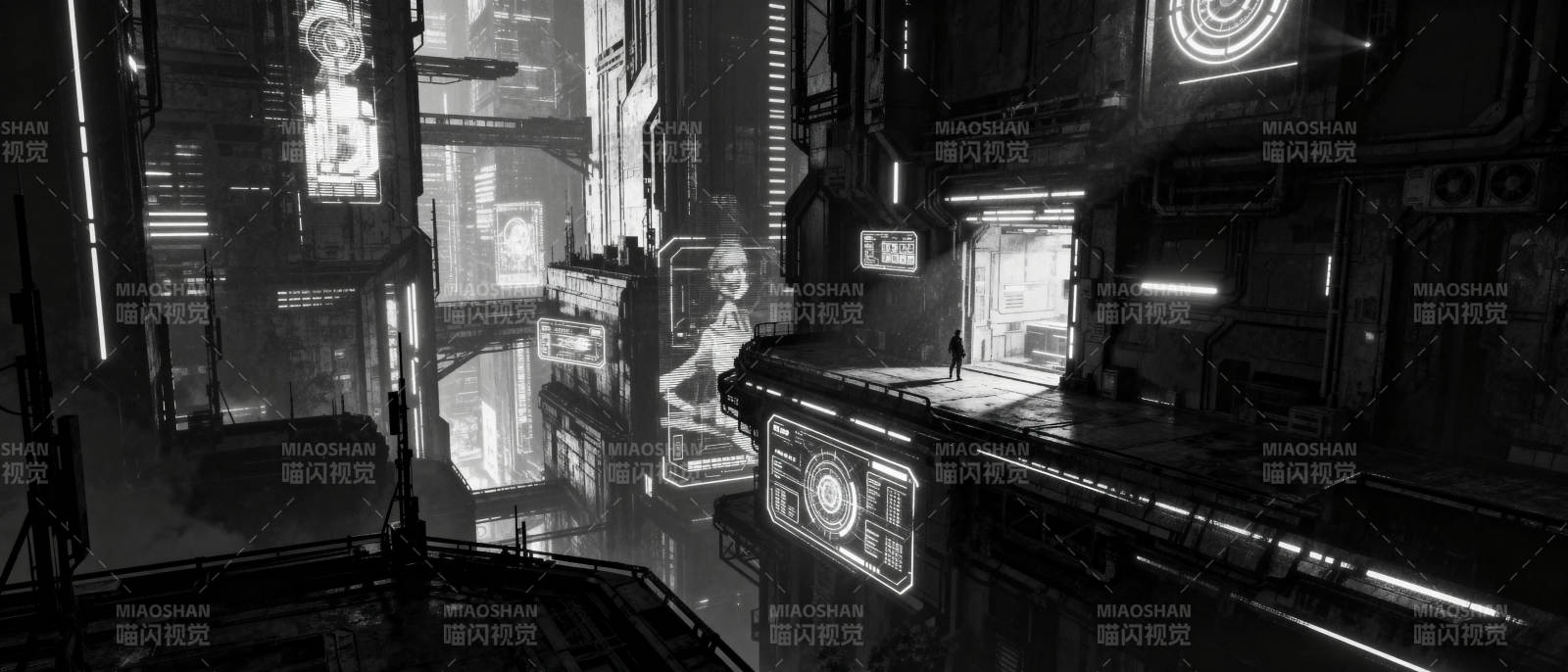 未来都市夜景图片