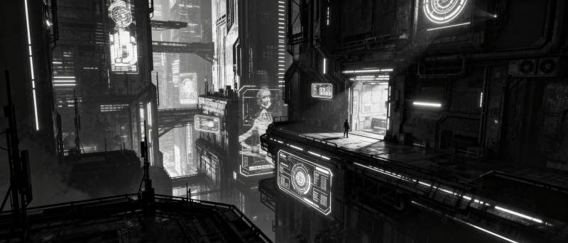 未来都市夜景图片