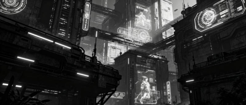 赛博都市夜景图片