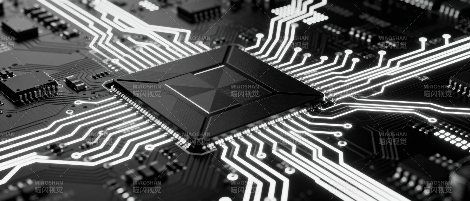 芯片电路特写图片