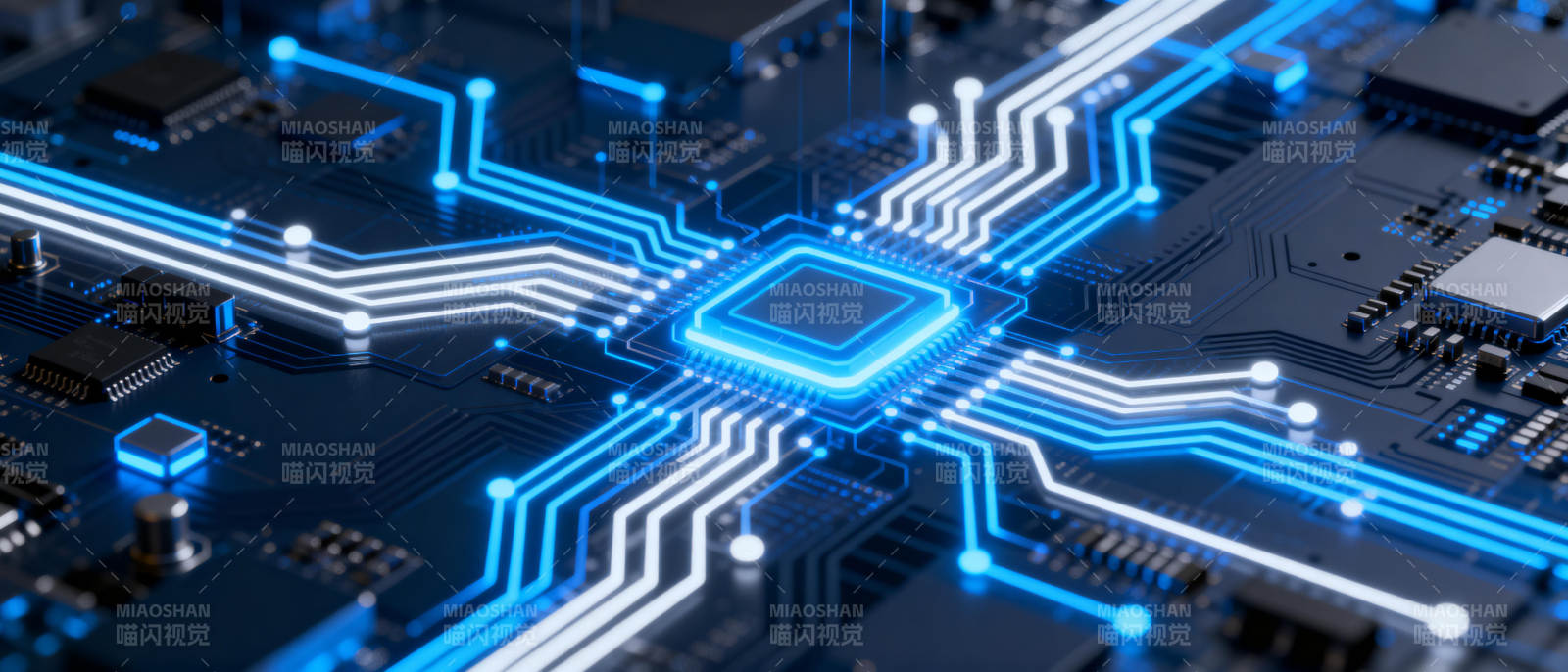 芯片电路发光图图片