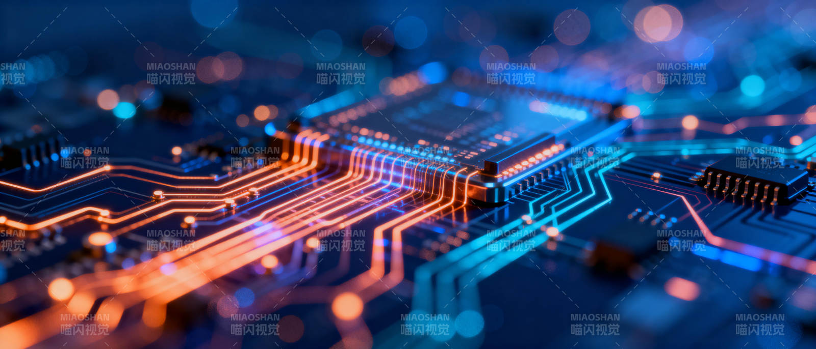 芯片电路光影图片