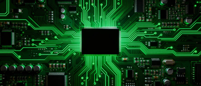 绿色电路板特写图片