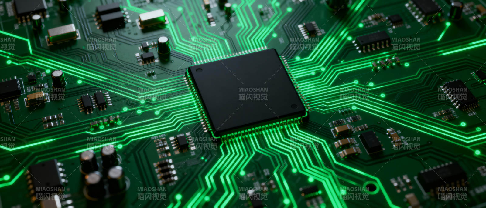 芯片电路板特写图片