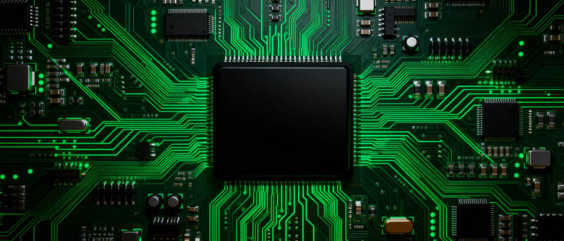 绿色电路板特写图片