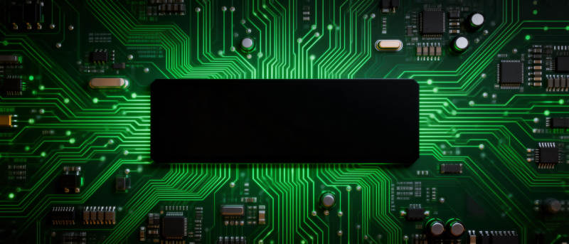 电路板上的芯片特写图片