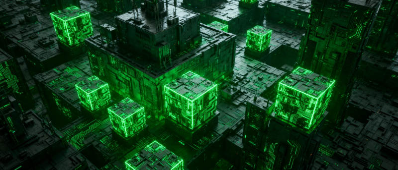 绿色方块城市图片